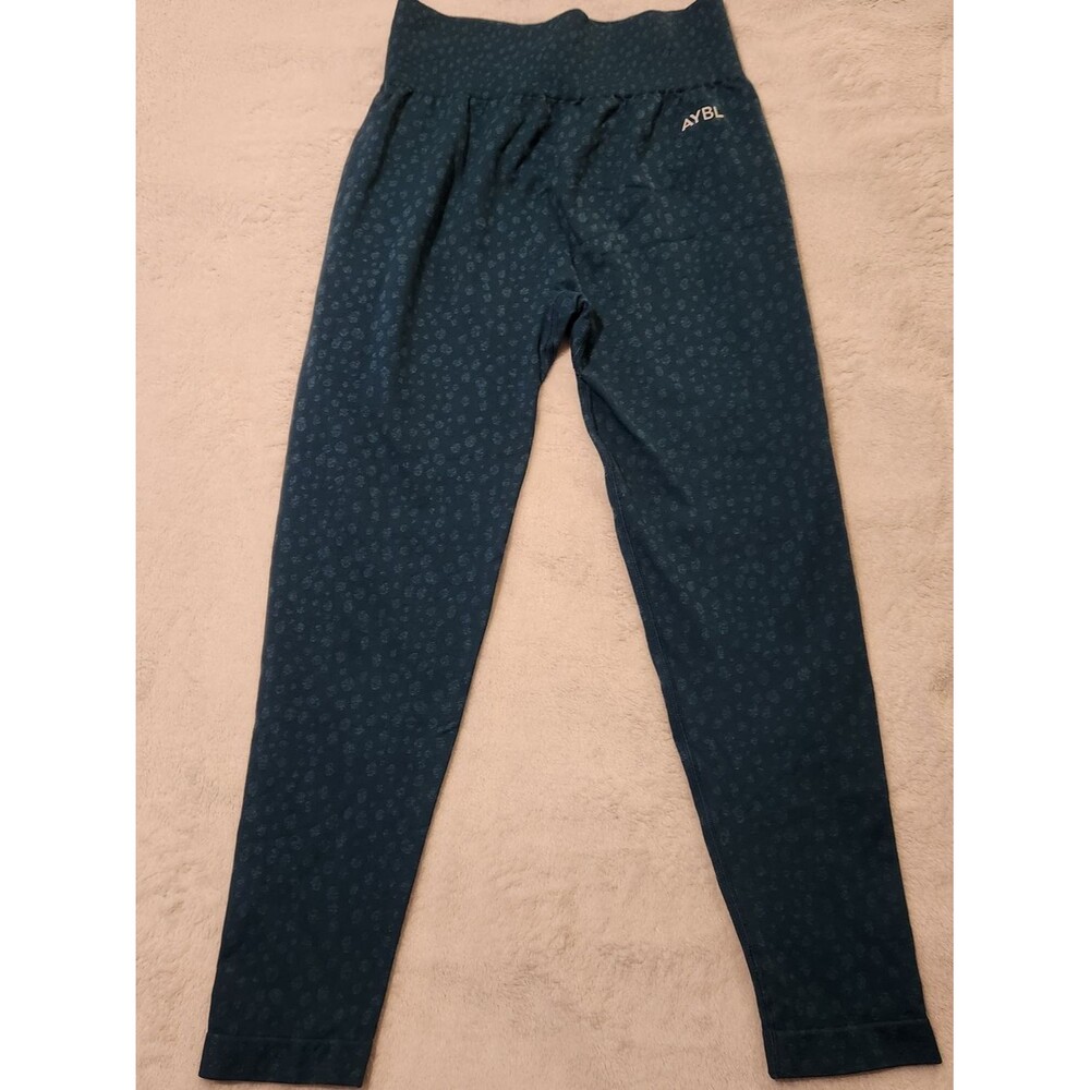 AYBL Blue Leopard Print Seamless Leggings - Size L (Excellent Condition)
